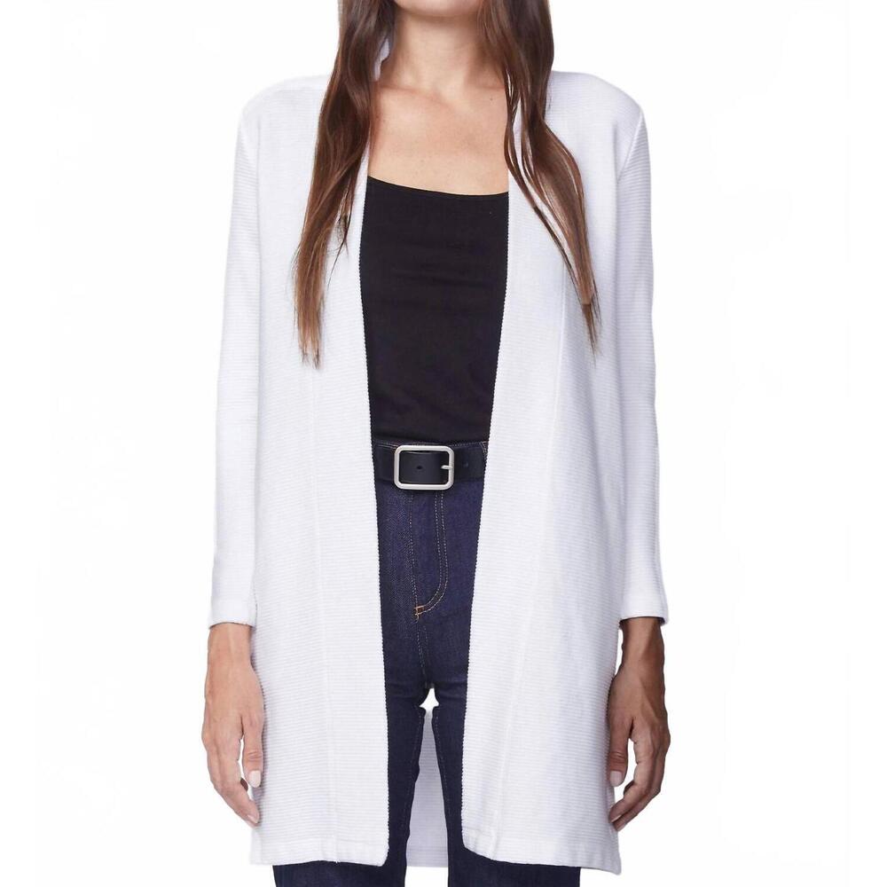 NEW STATESIDE horizontal rib duster cardigan in white